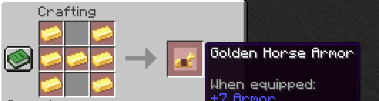 Golden horse armor