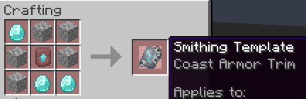 Smithing template coast armor trim