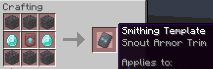Smithing template snout armor trim