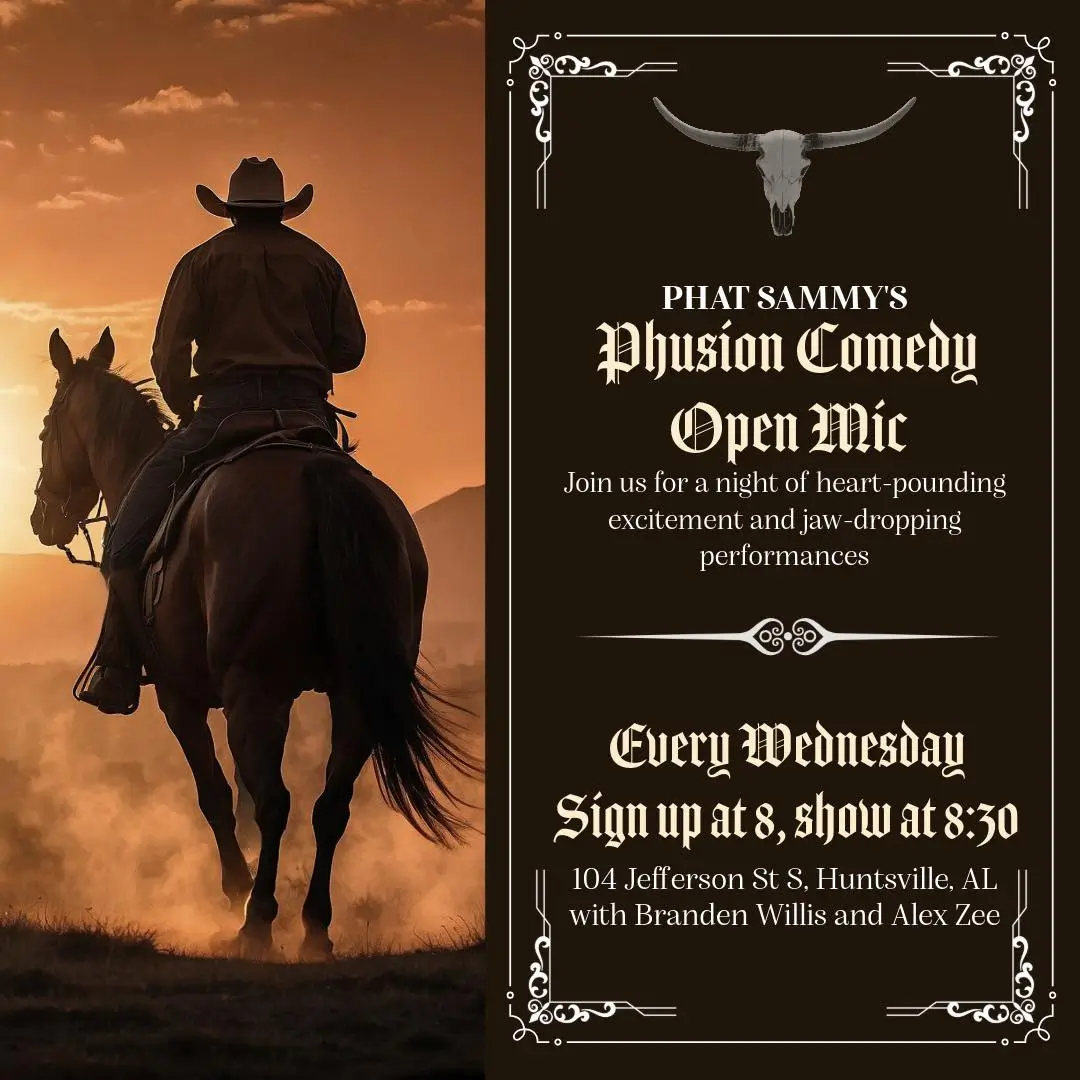 Phusion Comedy Open Mic Every Wednesday at 8pm in Huntsville, Alabama 2