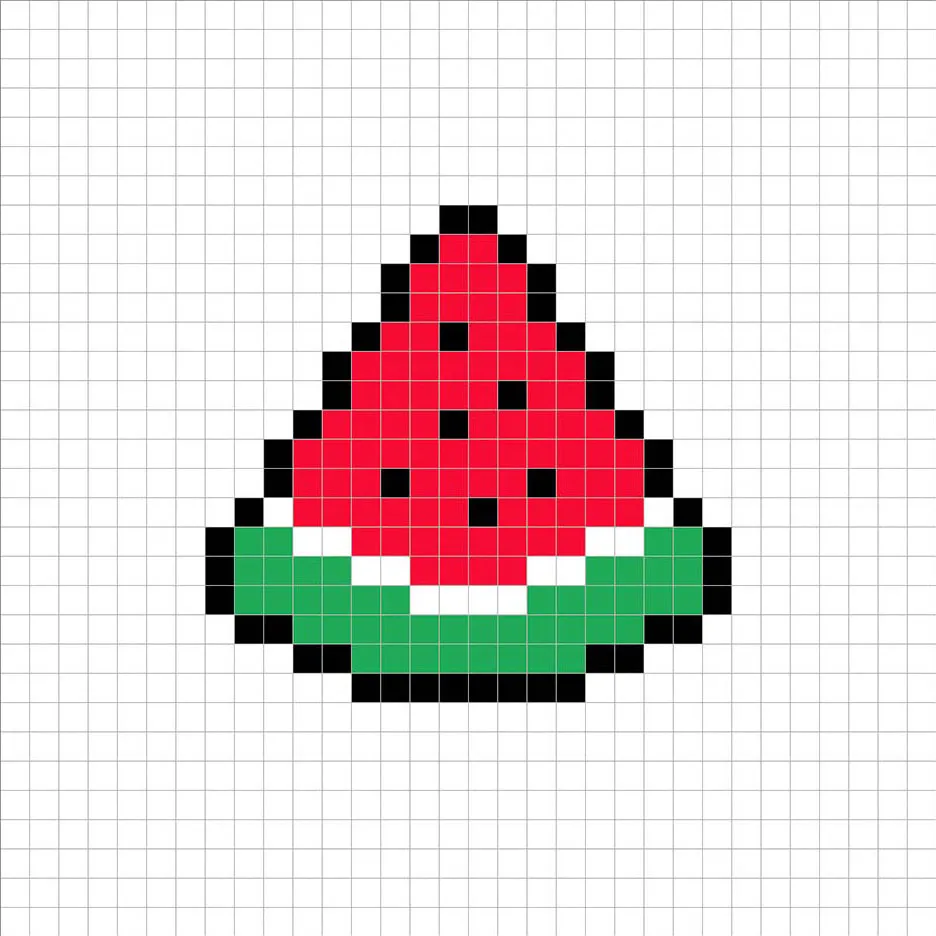 출처: https://www.megavoxels.com/learn/how-to-make-a-pixel-art-watermelon/