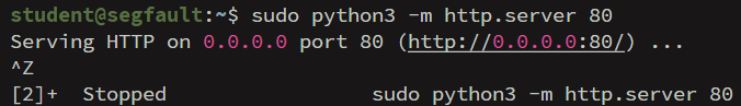 sudo python3 -m http.server 80
