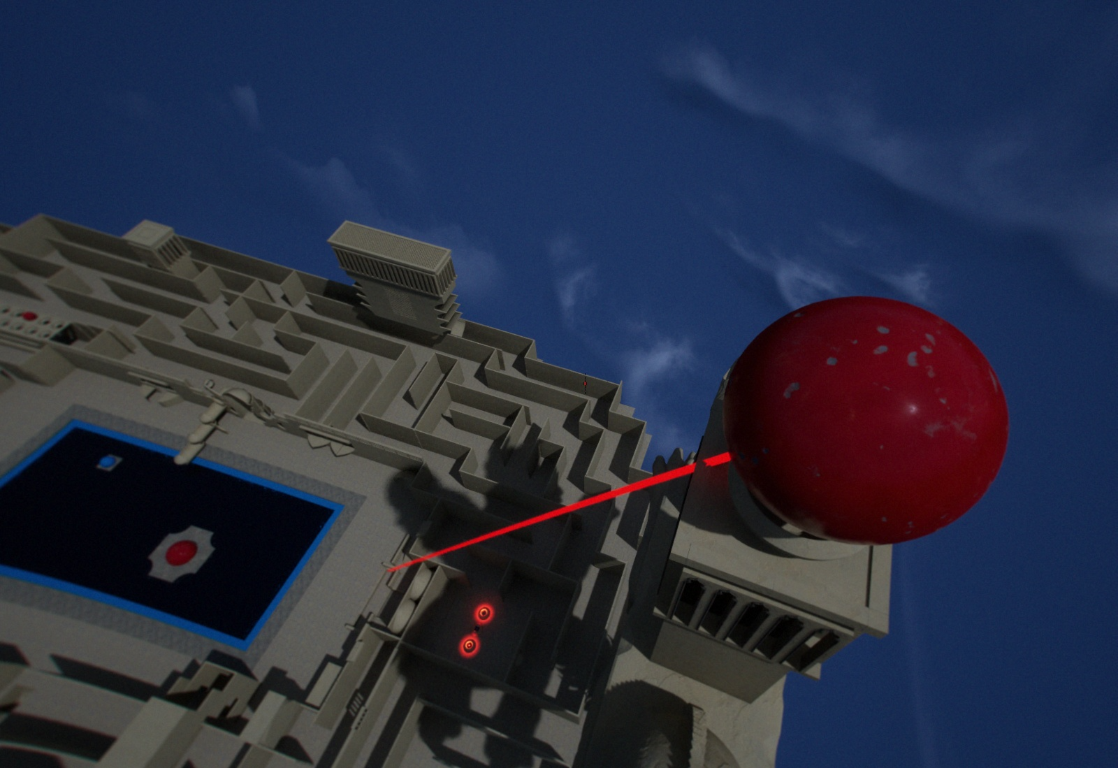 The clock's sunline at night