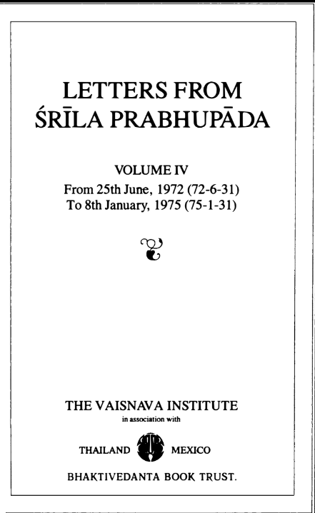 Letters from Srila PrabhuPada 4