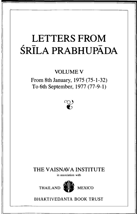 Letters from Srila PrabhuPada 5