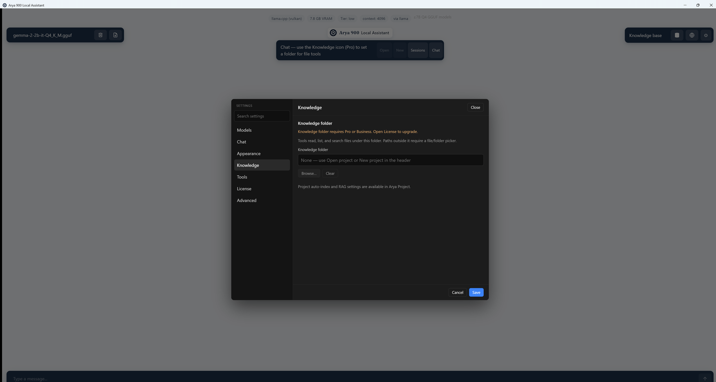 Knowledge settings or Free Knowledge CTA