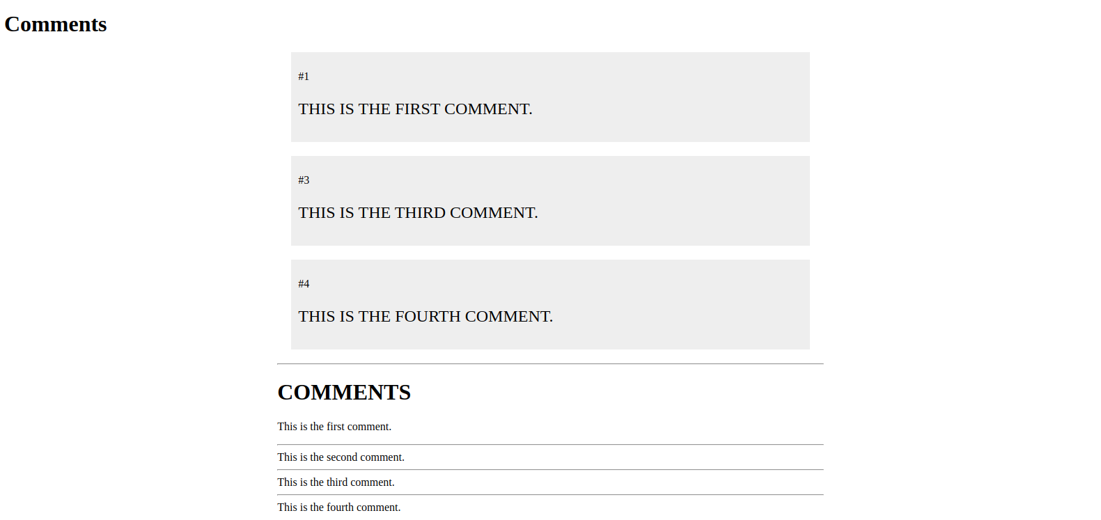 Comments Page With Safe Filter