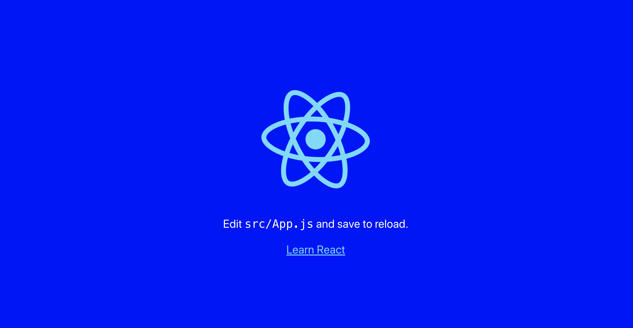 React app with blue background