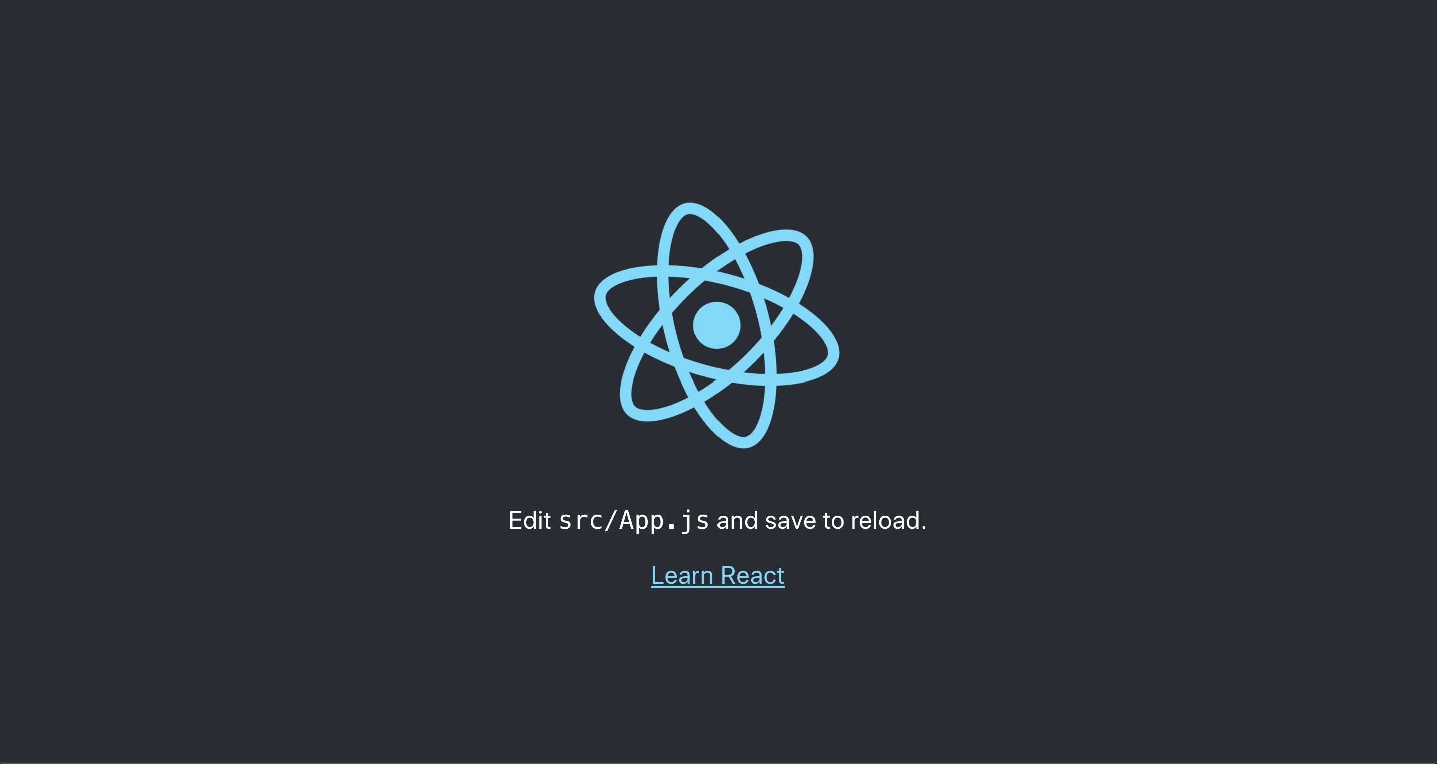 React project template running locally