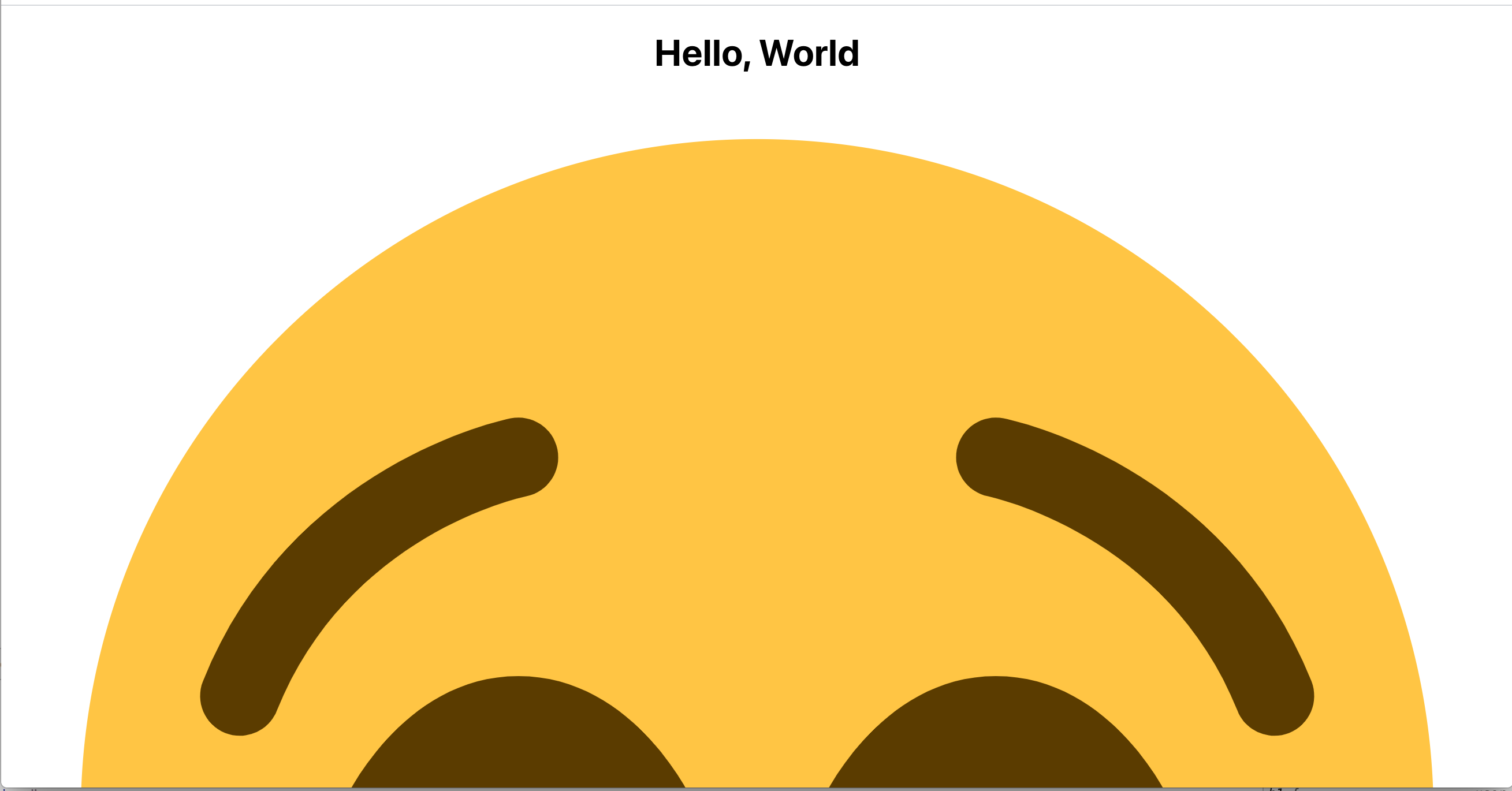 Browser window with large emoji image