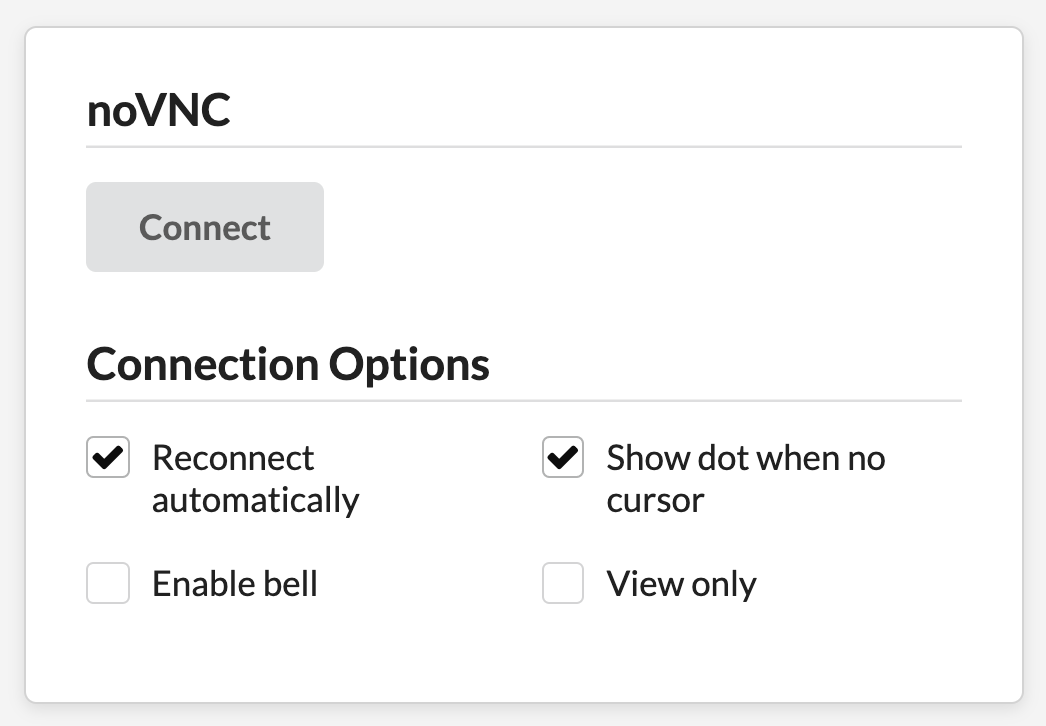 NoVNC connect page