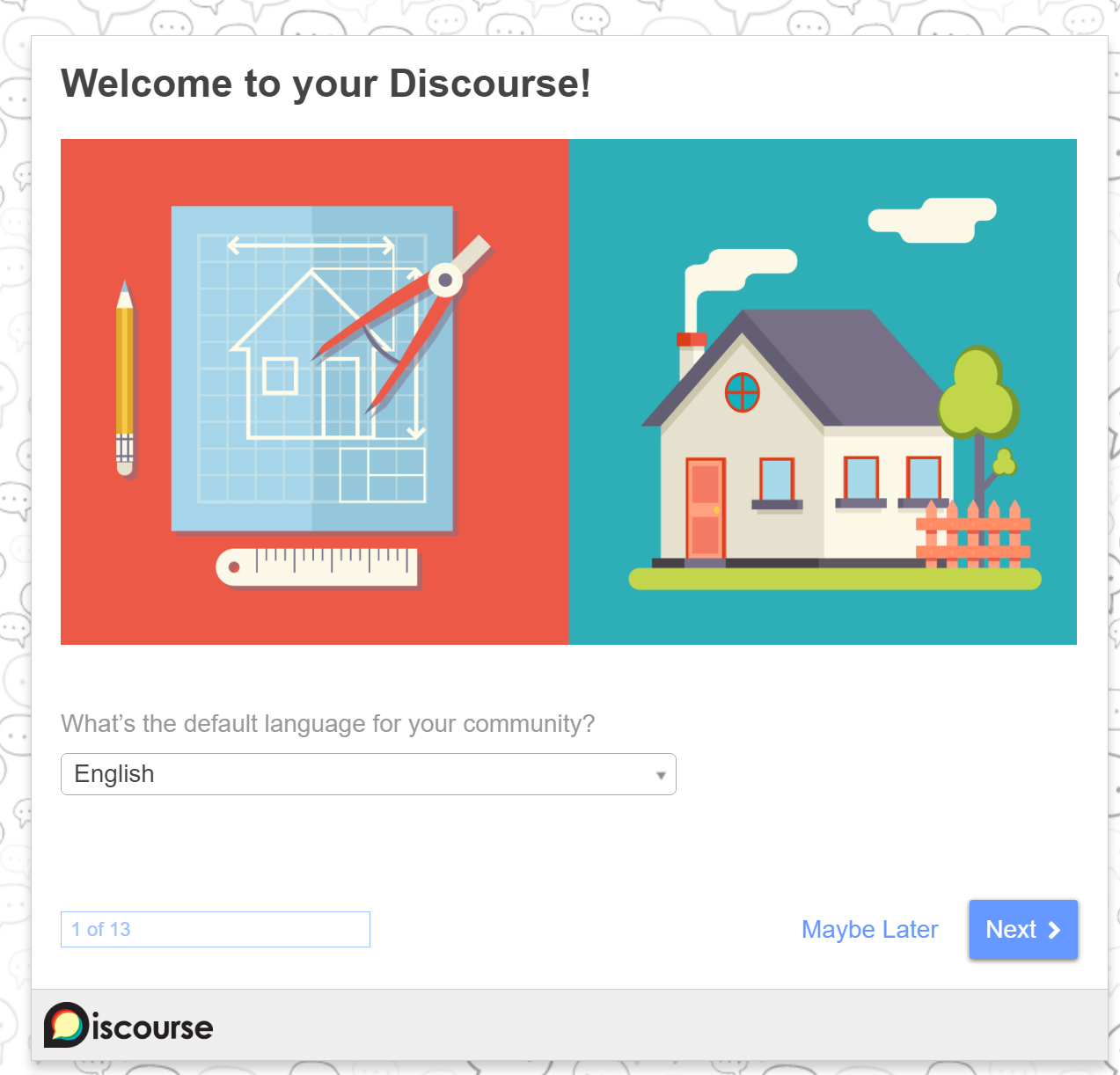 Discourse configuration wizard
