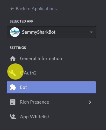 Navigate to OAuth2 menu