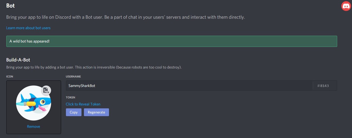 Bot confirmation page