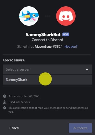 Add bot to your Guild