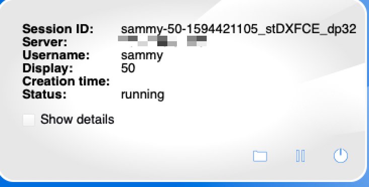 X2Go Main Window - Terminate Session Button