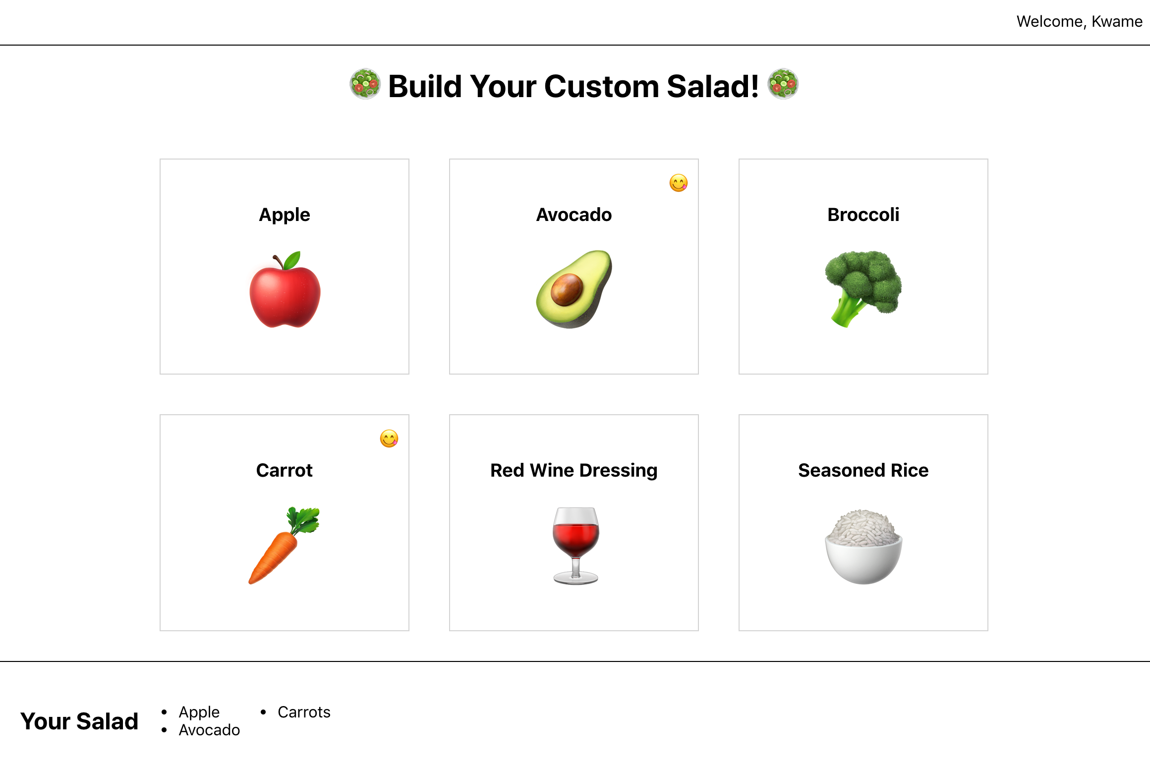 Salad Builder Site