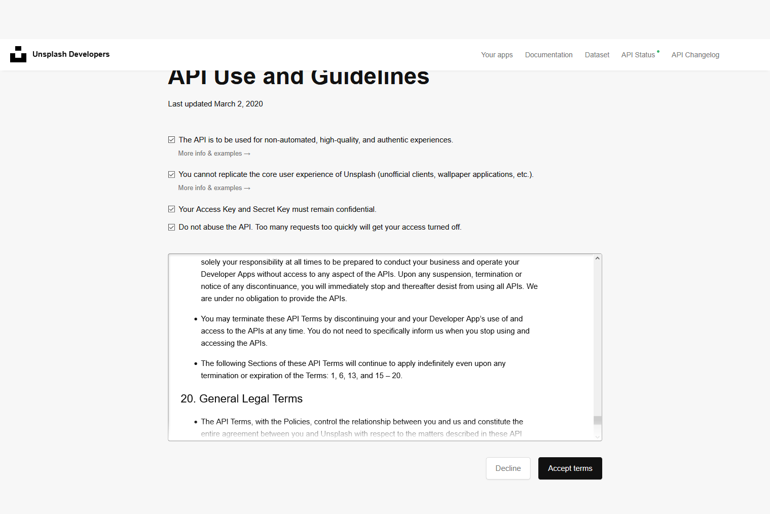 Unsplash API Use and Guidelines