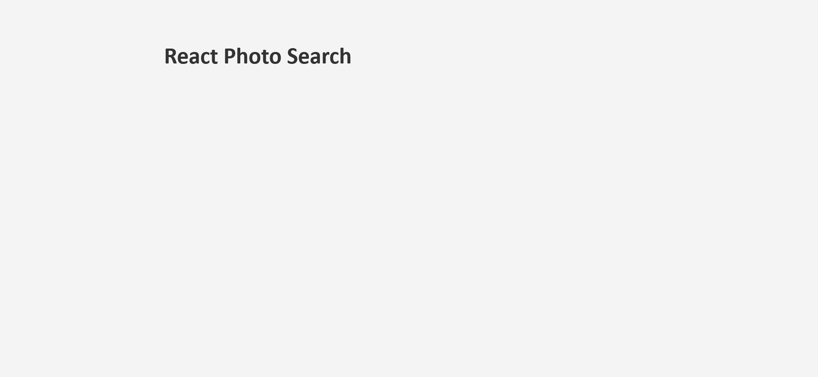 Application with "React Photo Search" Title