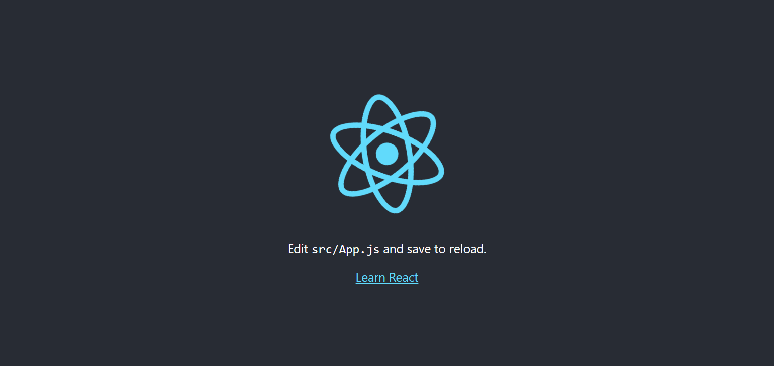 React starting template with React logo