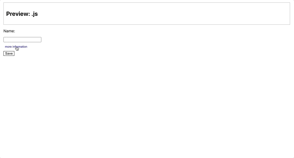 Trigger information pop-up