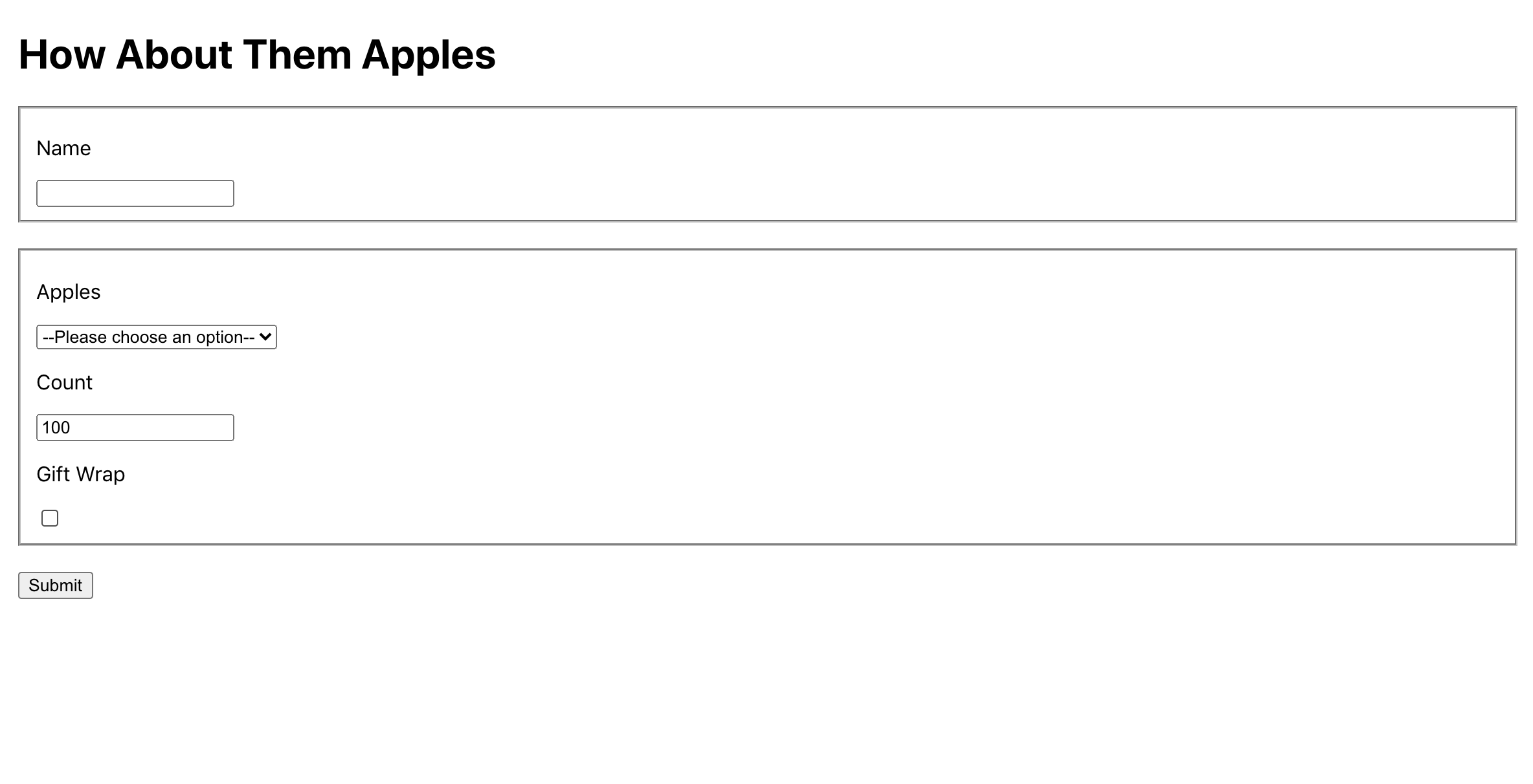Form with default count