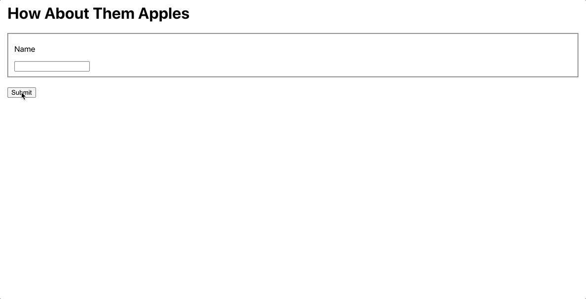 Form submitting shows message for 3 seconds