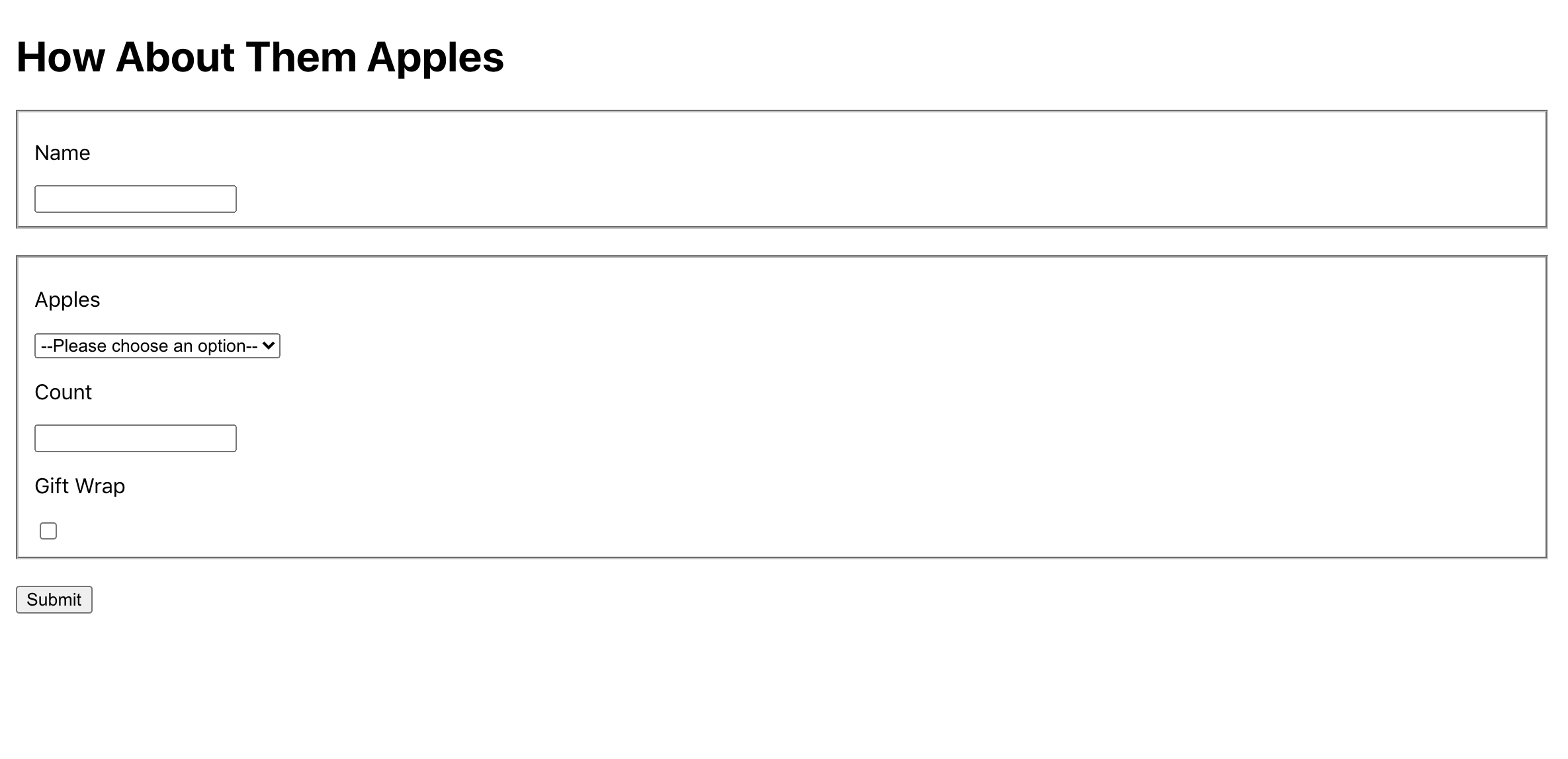Form with all input types