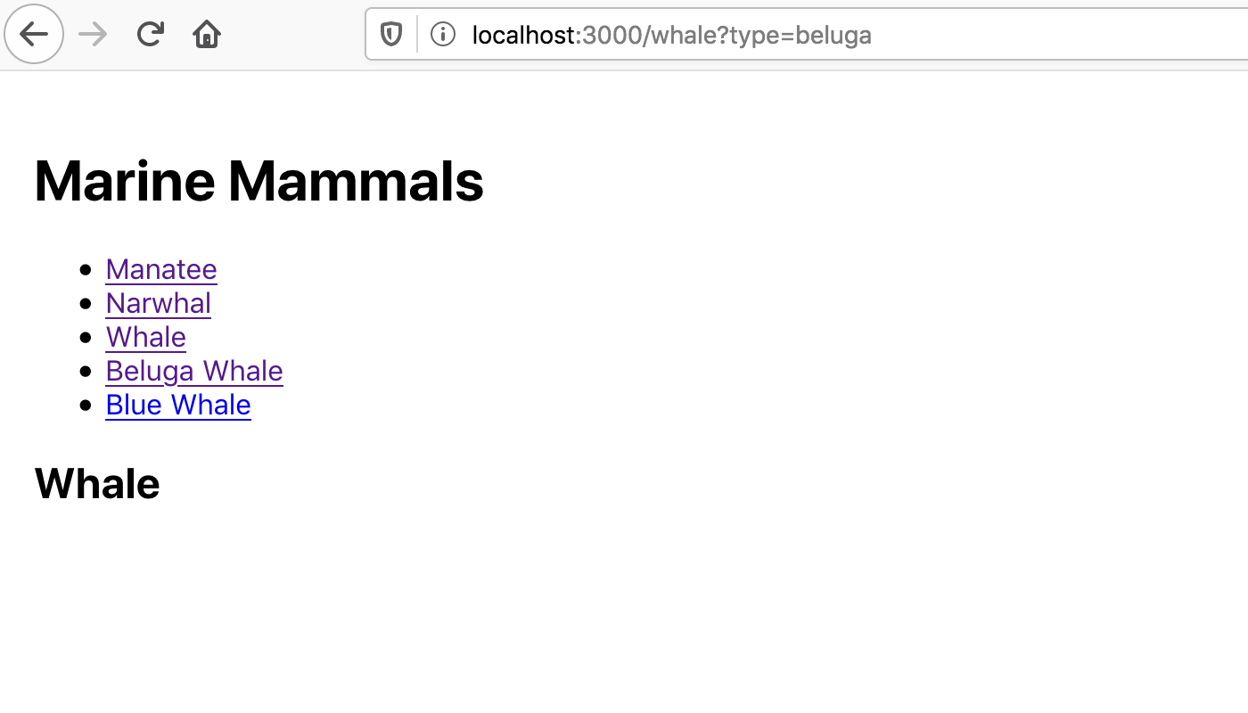 Beluga router with whale page