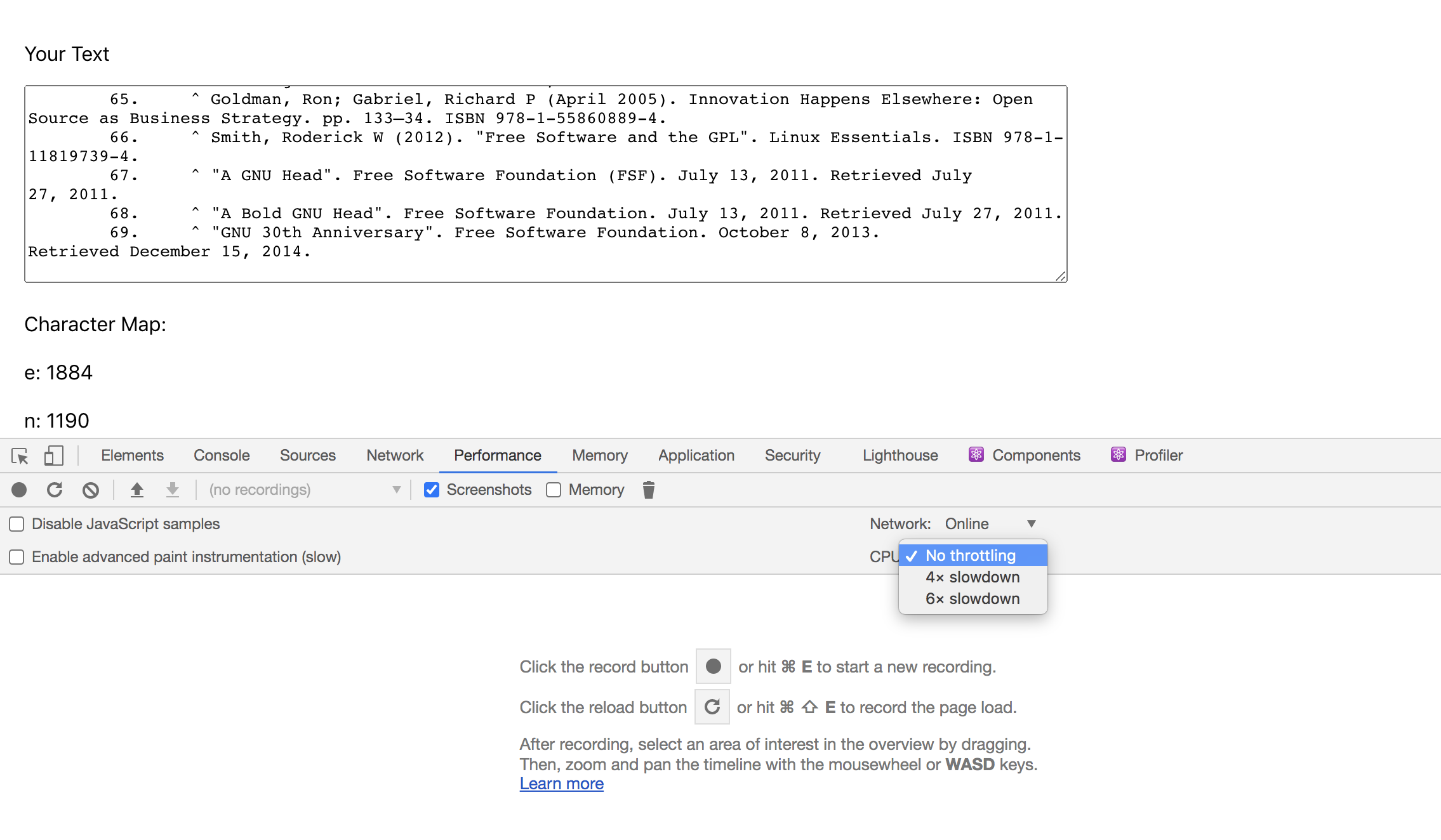 Performance Throttling in Chrome DevTools