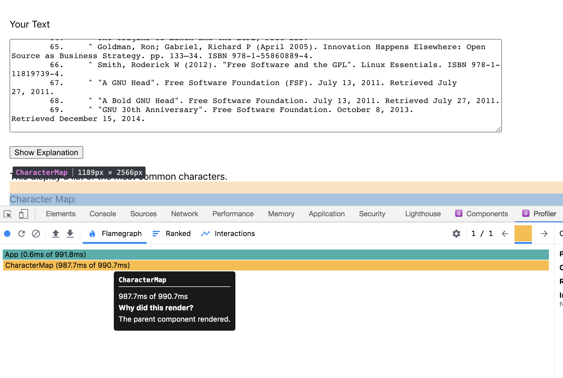 Parent component re-renders in browser developer tools