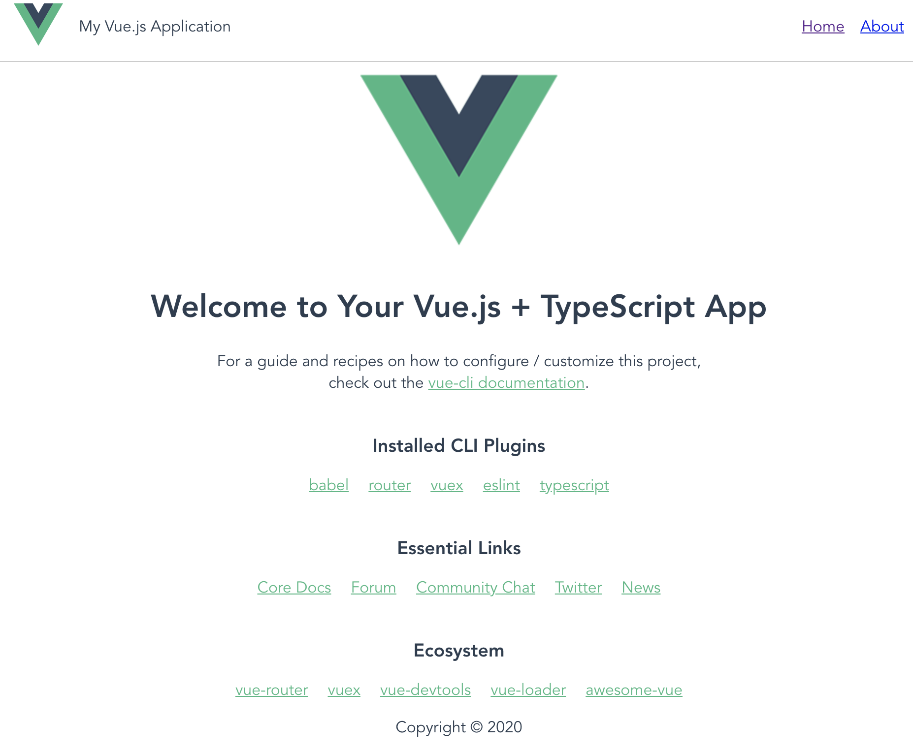 Sample vue application with a computed header