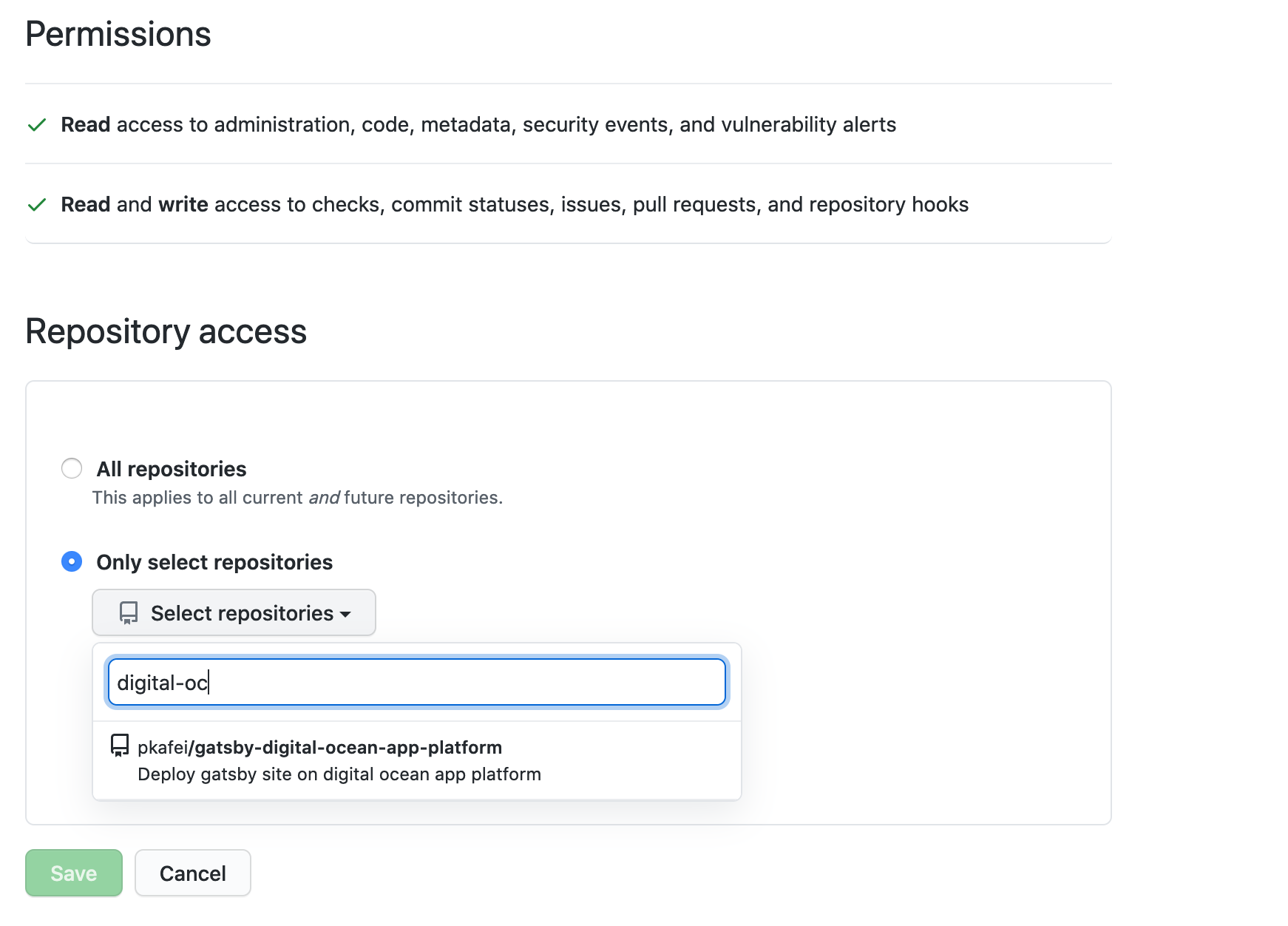 Choose the repo you want deployed