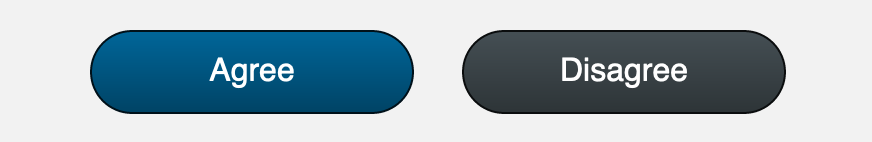 A blue and gray button with rounded edges on the left and right of each button.
