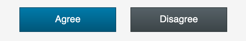 Two buttons, one blue and the other gray, with a darker blue and darker gray border surrounding the buttons, respectively.