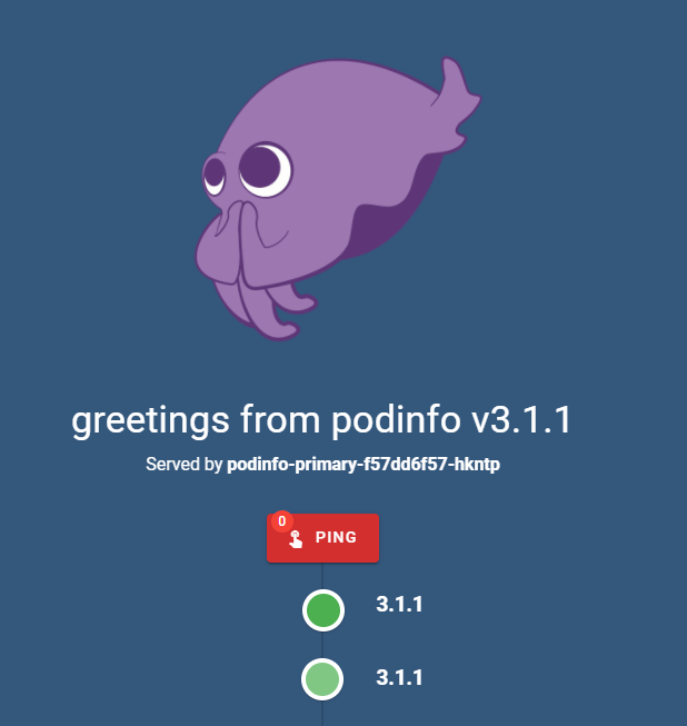 podinfo app - Main Page