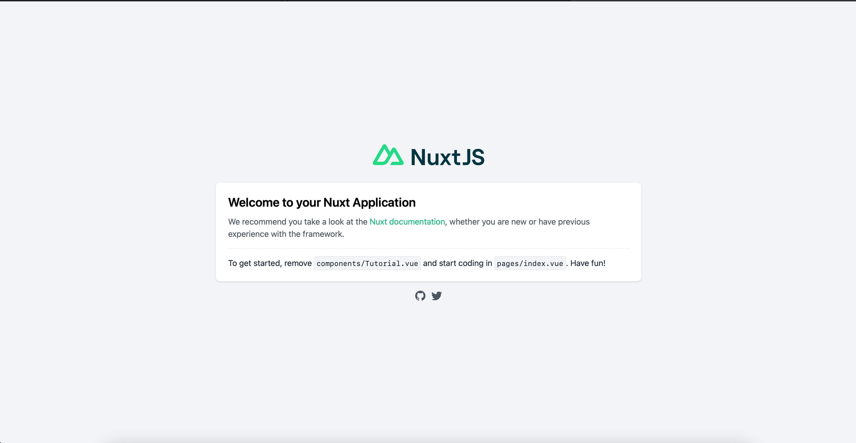 The Nuxt.js default splash screen