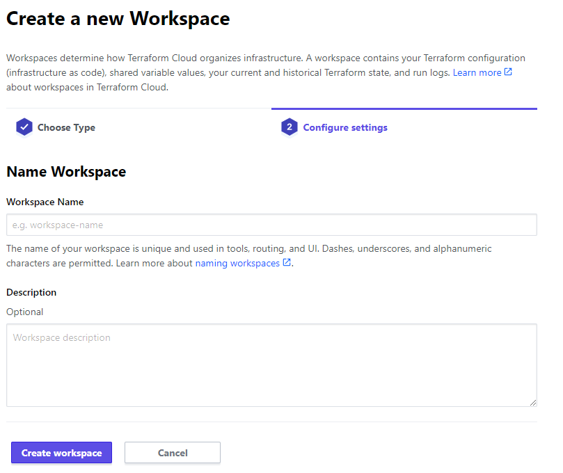 Terraform Cloud - Setting workspace name
