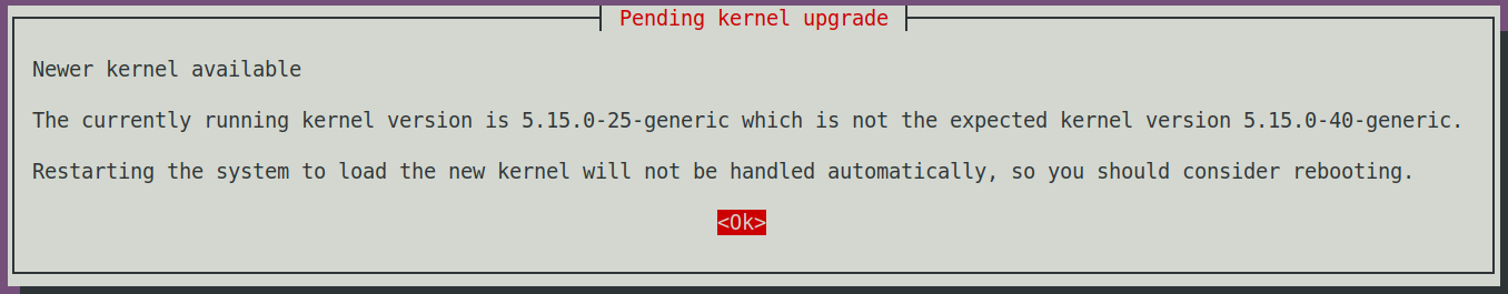 Ubuntu 22.04 kernel upgrade/reboot prompt