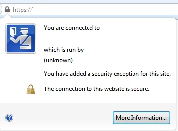 Firefox Connection Information