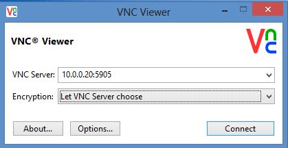 ConnectiNg to CentOS 7 server with RealVNC viewer as janevnc