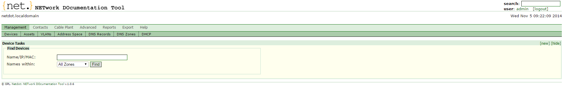 Netdot interface