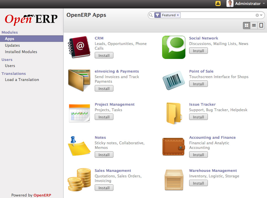 Application Install Screen
