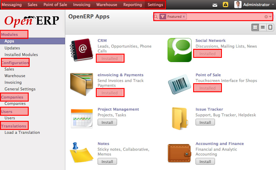 OpenERP Set up