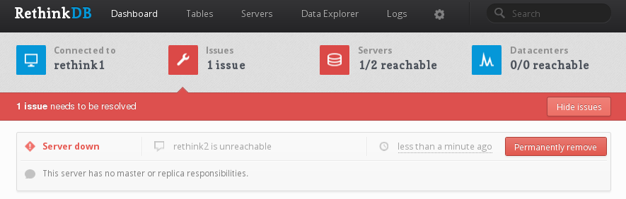 RethinkDB Issues List