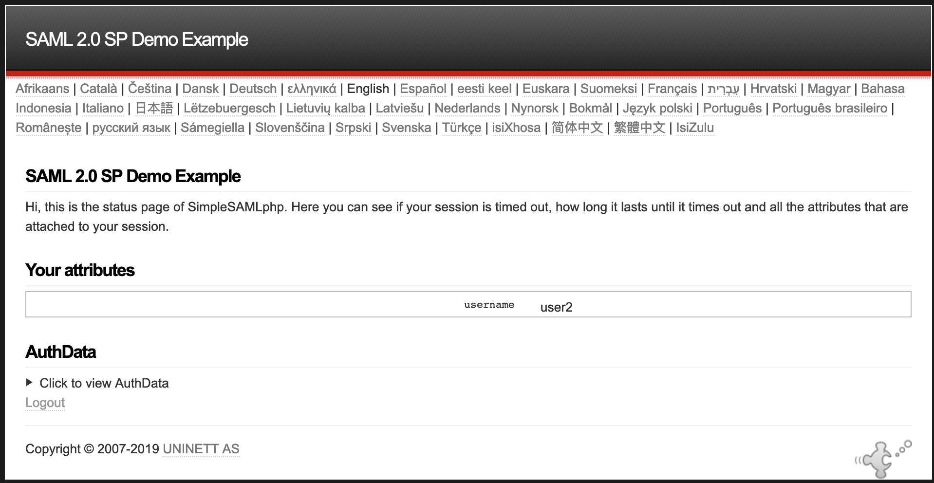 The successful Demo page