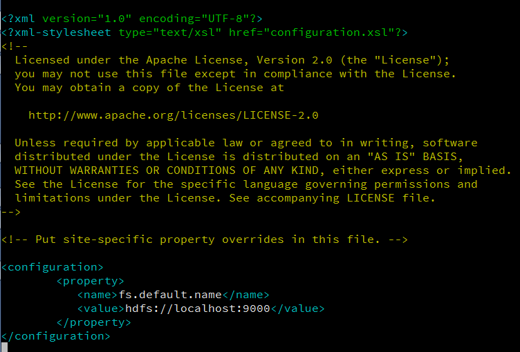 core-site.xml contents