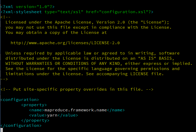 mapred-site.xml contents