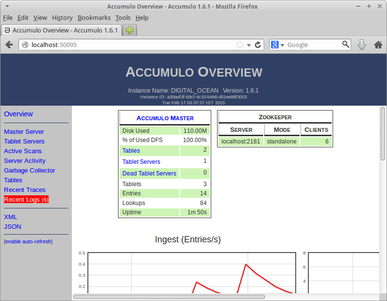 Accumulo Web Interface