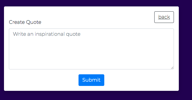 Create quote page